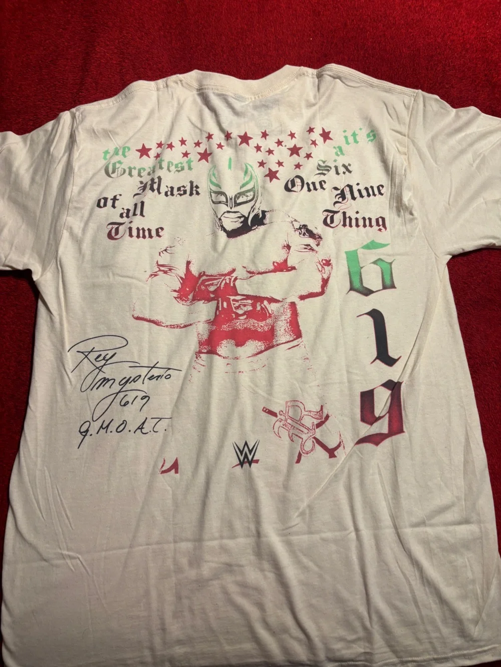 WWE Rey Mysterio 619 Graphic Tee - White Greatest Mask of all time . Men’s Large